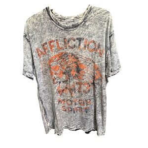 Affliction Reversible Distressed Graphic T-Shirt L
